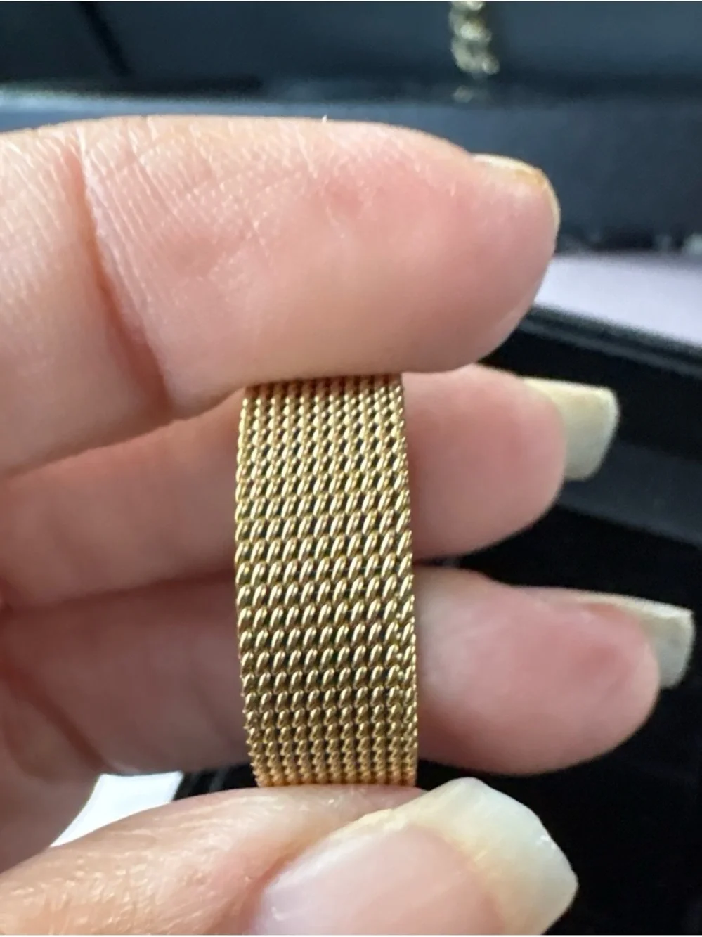 Gold Mesh Men’s Bracelet - Minimalist Link Band